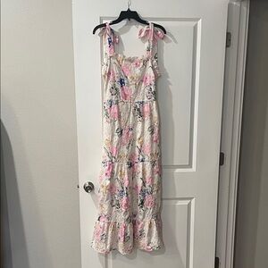 Eyelet Floral Maxi Dress